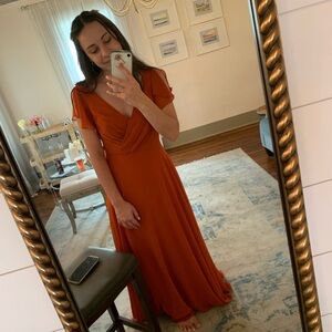 Elegant Rust Maxi Dress